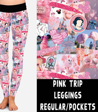 Pink Trip Leggings with Pockets - Galaxy Creations