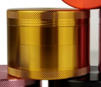 63mm 4 Part Aluminum Grinder - Gold - Smoke N’ Poke