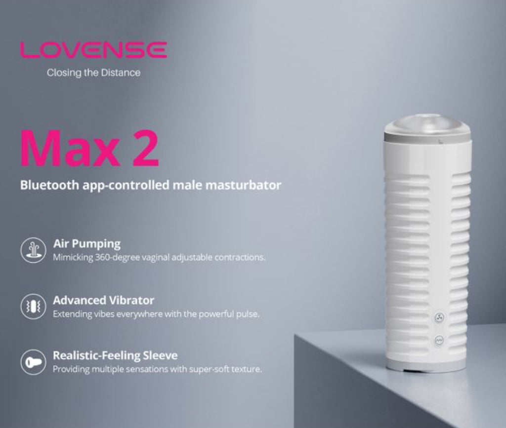 Lovense Max 2 Rechargeable Male
Masturbator w/ White Case - Clear Sleeve