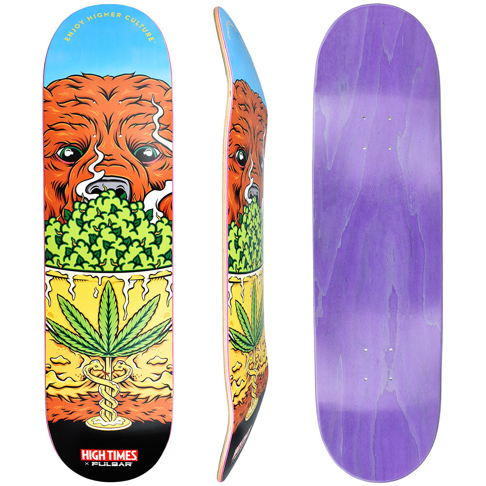 High Times® x Pulsar SK8 Deck | Cannabear | 32.5" x 8.5" | Colors Vary - Smoke N’ Poke