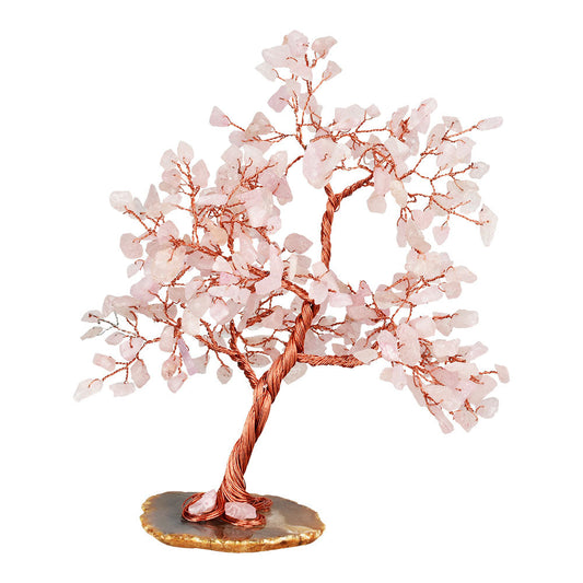 Decorative Rose Quartz Crystal Wire Tree - 7.5" - Smoke N’ Poke