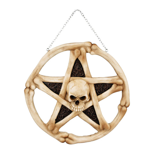 Skeletal Pentacle Skull & Bones Hanging Wall Decor - 8.5" - Smoke N’ Poke