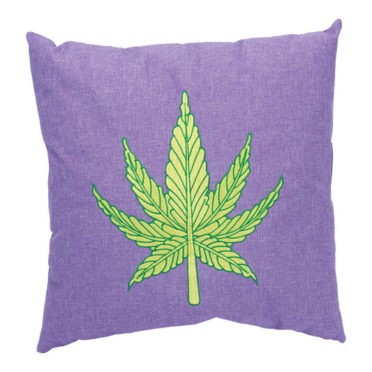 Leaf Purple Plush Pillow - 16"x15" - Smoke N’ Poke