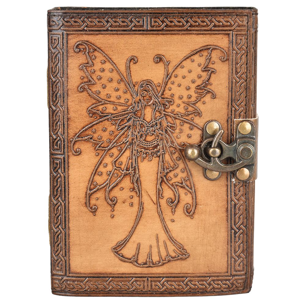 Diario de cuero en relieve Fairy Guardian - 7" x 5"