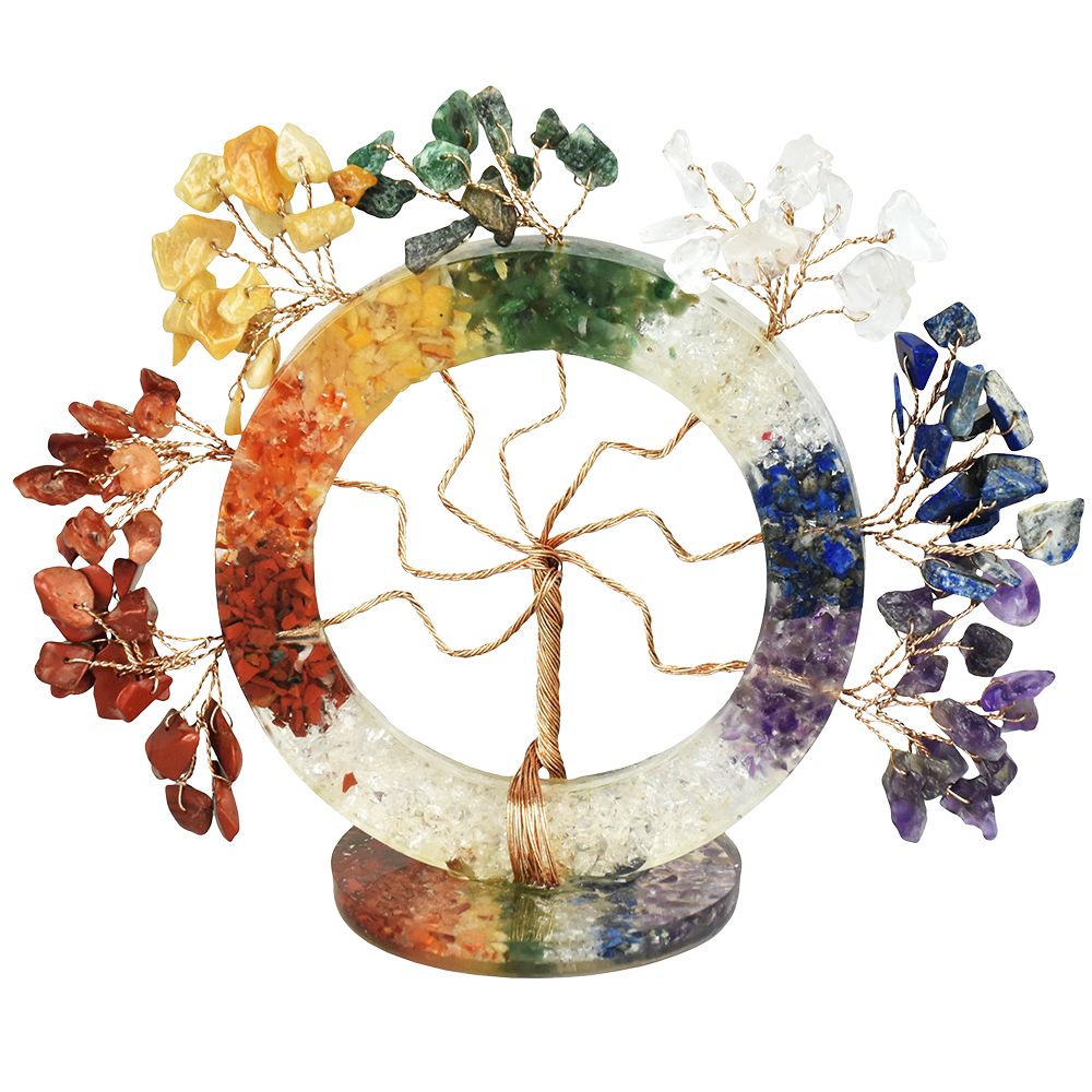 Decorative Tree Of Life & Chakra Stones - 4.25"