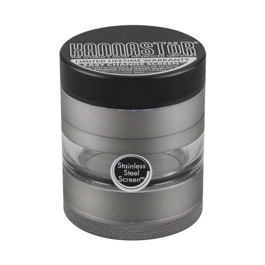 Kannastor Jar Body Multi-Chamber 4pc Grinder - 2.2" / Gunmetal - Smoke N’ Poke