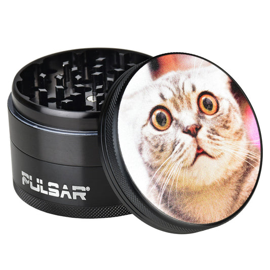 Pulsar Metal Grinder | Stoned Cat - Smoke N’ Poke