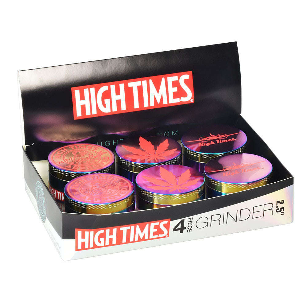 High Times® Metal Grinder | 4pc | 2.5"| Chameleon | 6pc Display - Smoke N’ Poke