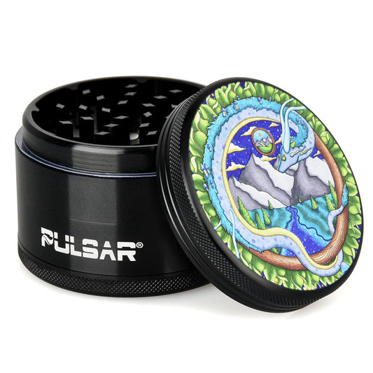 Pulsar Artist Series Metal Grinder - Remembering Dragon / 4pc / 2.5" - Smoke N’ Poke