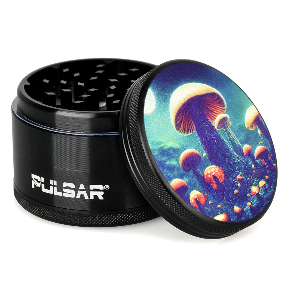 Pulsar Artist Series Metal Grinder - Planet Fungi / 4pc / 2.5" - Smoke N’ Poke