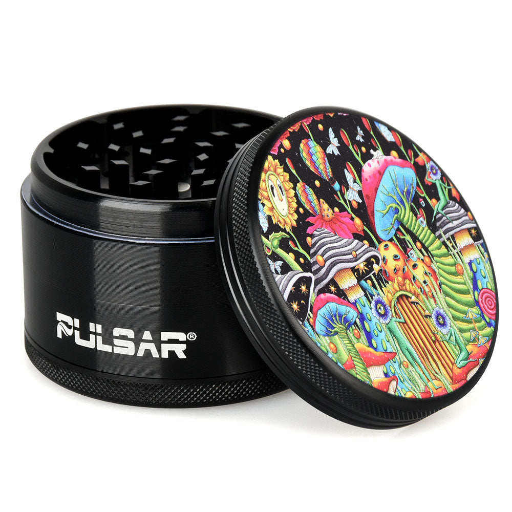 Pulsar Artist Series Metal Grinder - Garden of Cosmic Delights / 4pc / 2.5" - Smoke N’ Poke