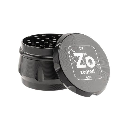 Zooted 4-Piece Herb Grinder - Black