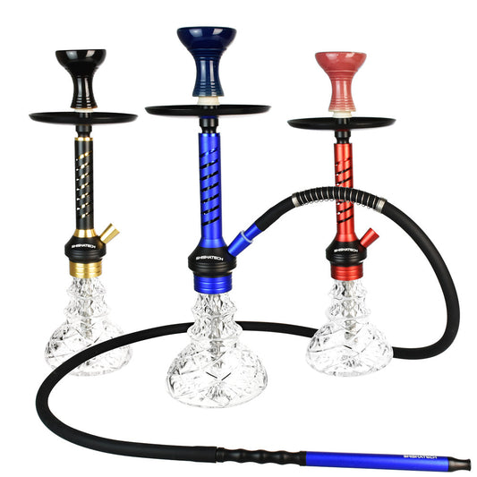 ShishaTech Jaxx Crystal Hookah - 18" / Colors Vary - Smoke N’ Poke