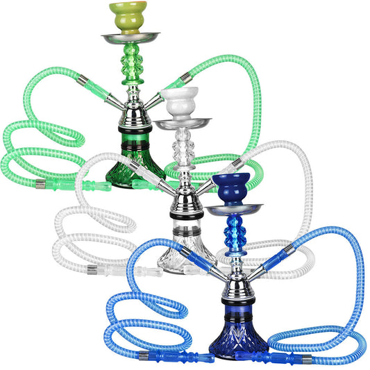 Premium Sunflower Hookah - 12" / 2-Hose / Colors Vary