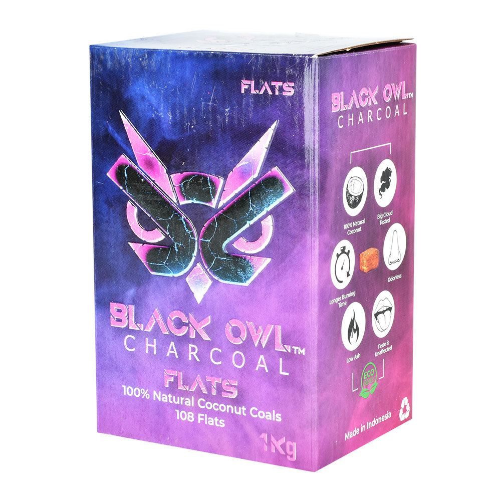 Black Owl Natural Coconut Charcoal Briquette / 108 Flat Cubes - Smoke N’ Poke