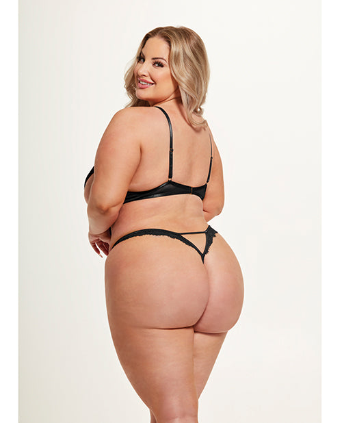 Nadia Lace & Mesh Cutout Teddy - Black LG
