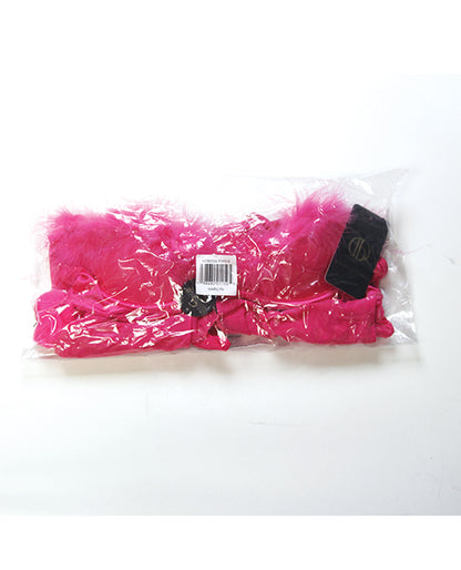 Marilyn Marabou & Mesh Babydoll & G-String Set - Pink 3X/4X