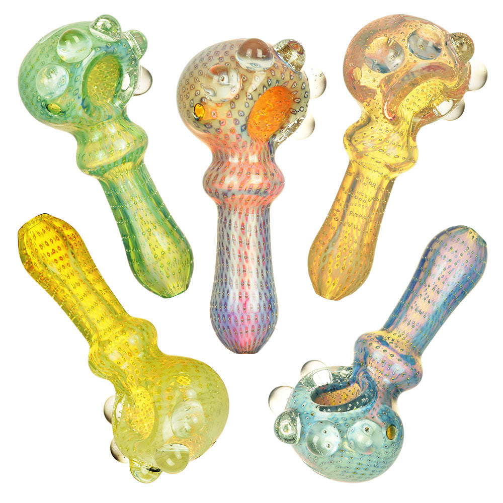 5PC SET- Pulsar Matrix Portal Bubbles Spoon Pipe -4"/Asst Clrs - Smoke N’ Poke