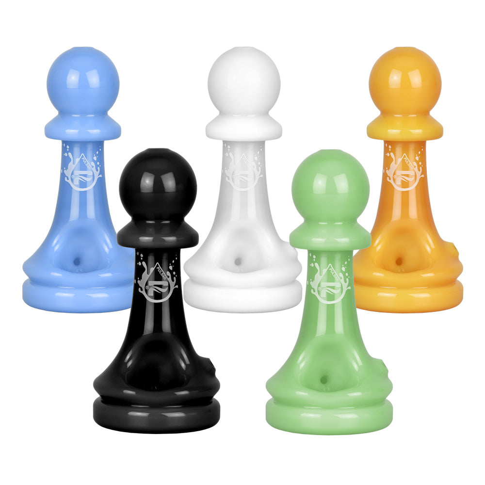 Pulsar Pawn Chess Piece Hand Pipe - 4.5"/Colors Vary - Smoke N’ Poke