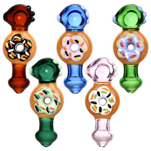 5PC BUNDLE - Pulsar Donut Hand Pipe - 5" / Assorted Colors - Smoke N’ Poke