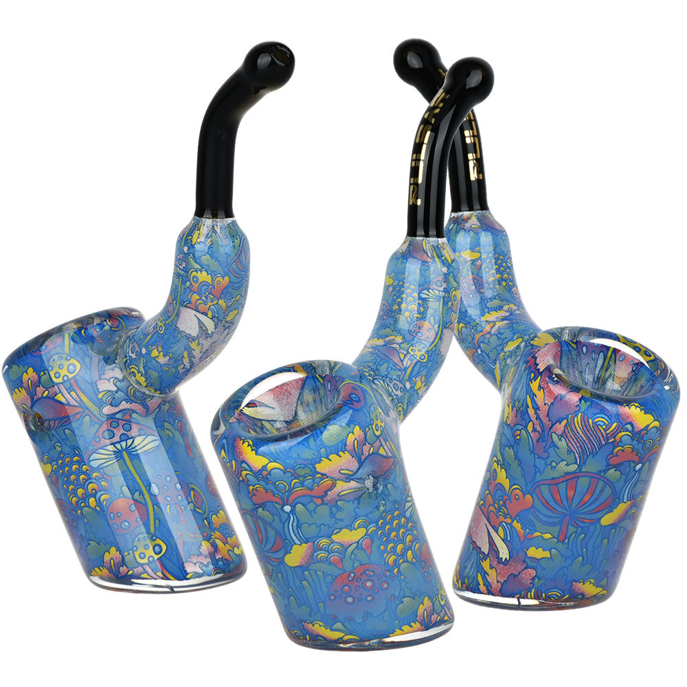 Pulsar Inside Print Bent Sherlock Hand Pipe | Garden Of Cosmic Delights | 4"