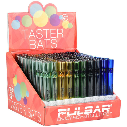 100CT DISPLAY - Pulsar Glass Taster - 4" / Assorted Colors