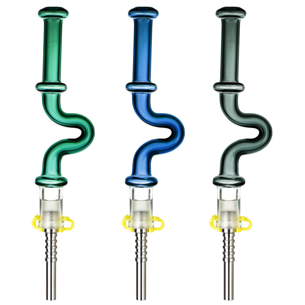 Pulsar U-Bend Neck Vapor Straw w/ Ti Tip - 5.5"/Colors Vary - Smoke N’ Poke