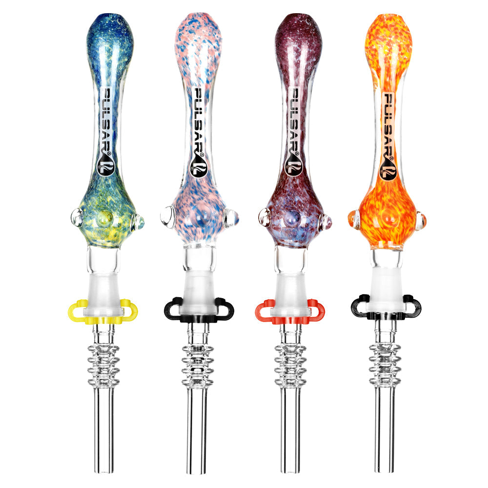 Pulsar Candy Frit Twist Dab Straw - 7.5"/Colors Vary - Smoke N’ Poke