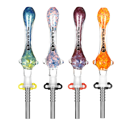 Pulsar Candy Frit Twist Dab Straw - 7.5"/Colors Vary - Smoke N’ Poke