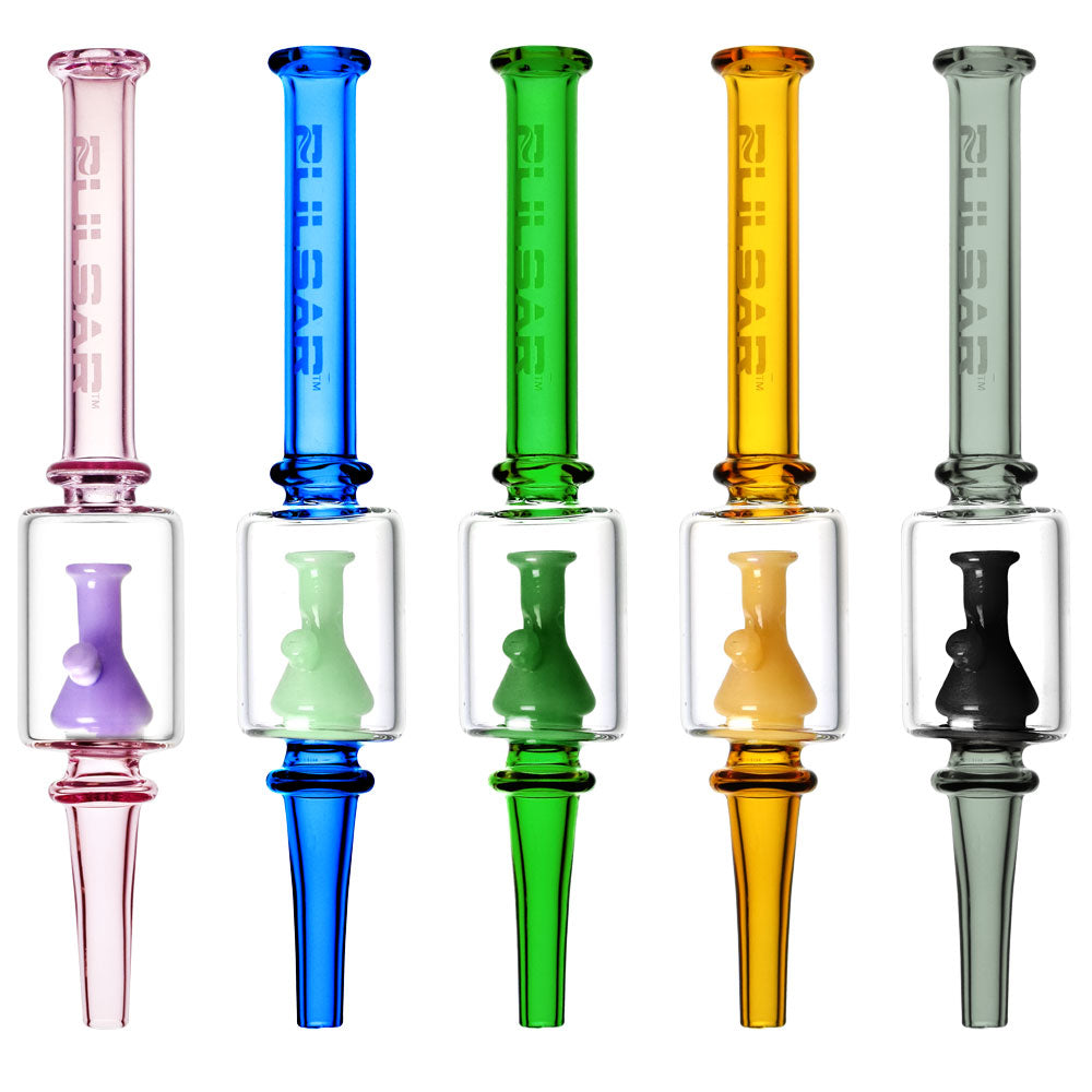 Pulsar Beaker Perc Dab Straw - 6.5" / Colors Vary - Smoke N’ Poke