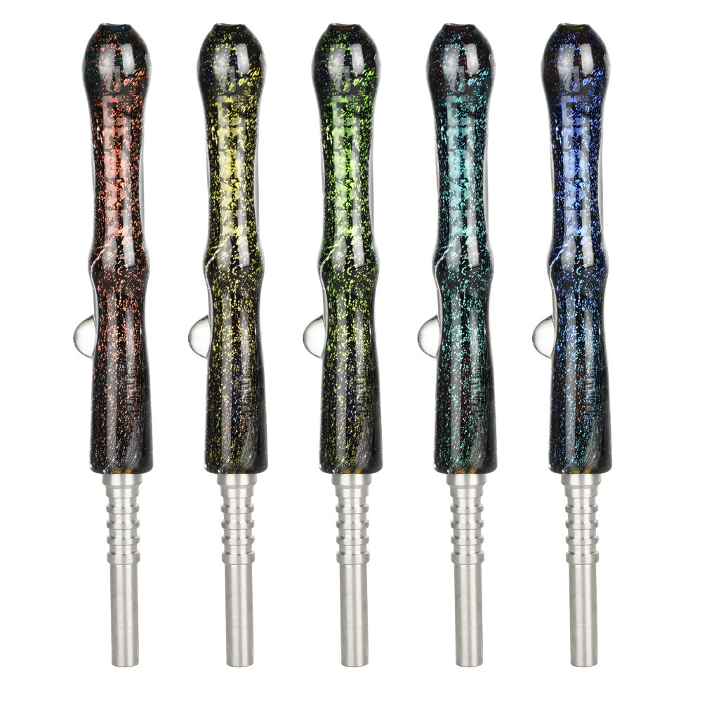 Pulsar Galaxy Glass Dab Straw - 6.5" / Colors Vary - Smoke N’ Poke