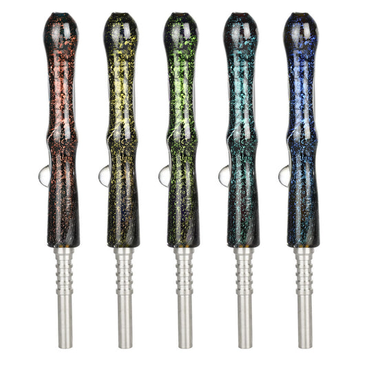 Pulsar Galaxy Glass Dab Straw - 6.5" / Colors Vary - Smoke N’ Poke