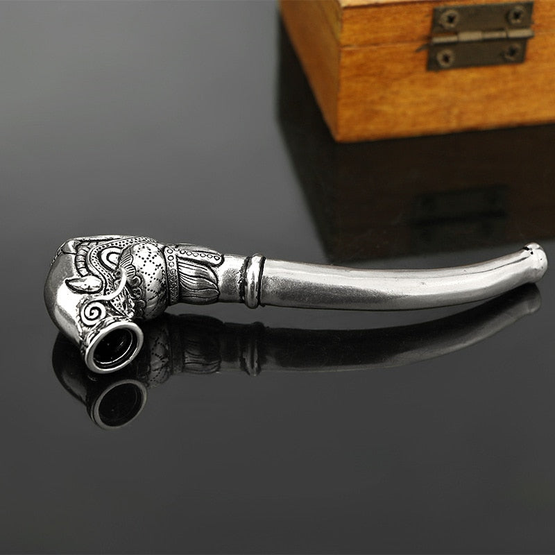 Brass Tobacco Pipe Old-fashioned Pipes Men's Metal Smoking Set Crafts Collection - Smoke N’ Poke