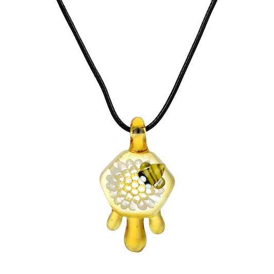 Honey Bee Drippin' Pendant Necklace | 19" - Smoke N’ Poke