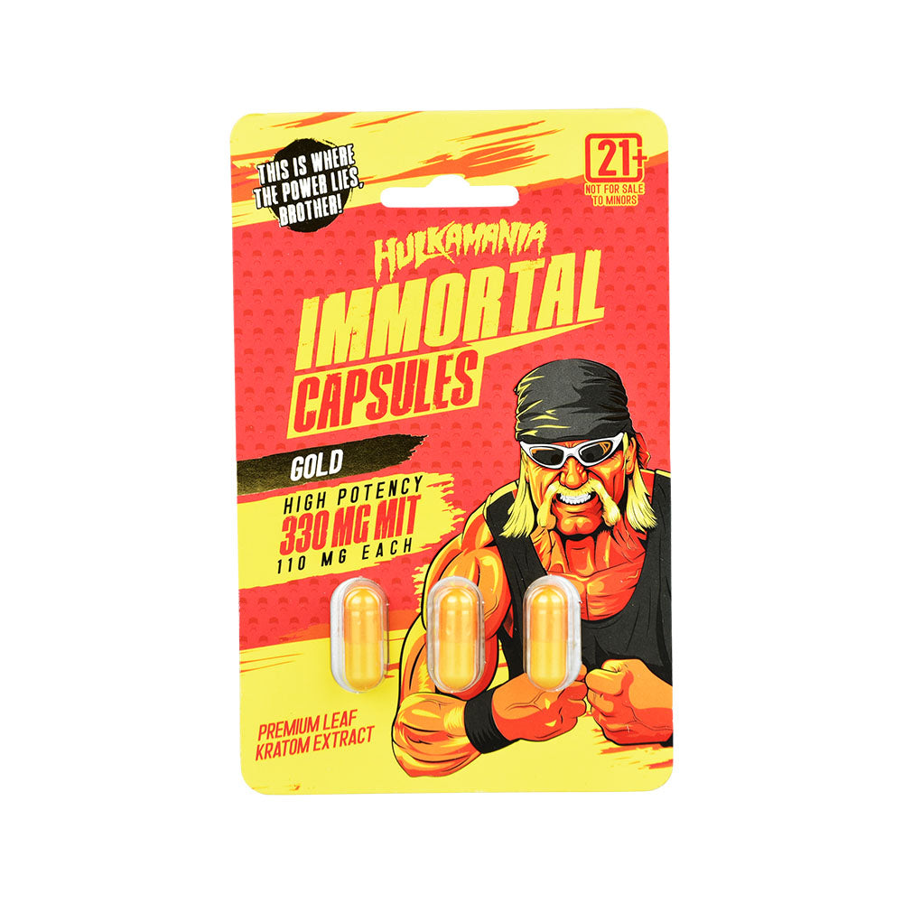 Hulkamania Immortal Kratom Capsules | 3pc | 10pc Display - Smoke N’ Poke