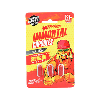 Hulkamania Immortal Kratom Capsules | 3pc | 10pc Display - Smoke N’ Poke