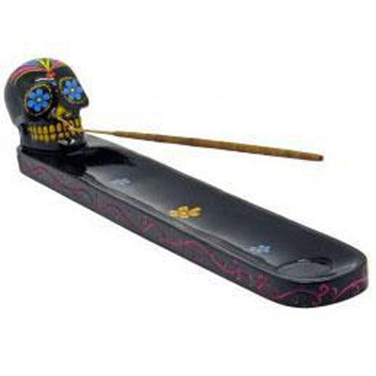 Day of the Dead Black Sugar Skull Incense Burner - Smoke N’ Poke