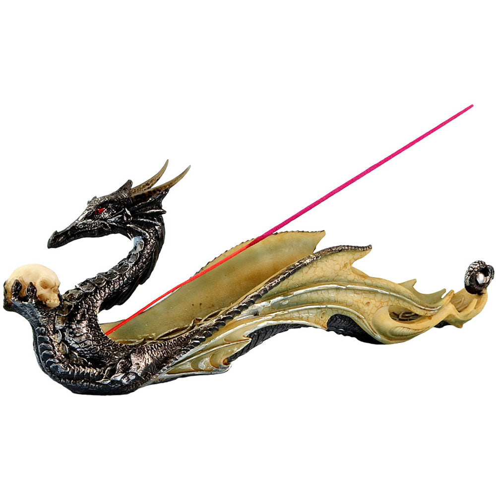 Dragon Holding Skull Incense Burner - Smoke N’ Poke