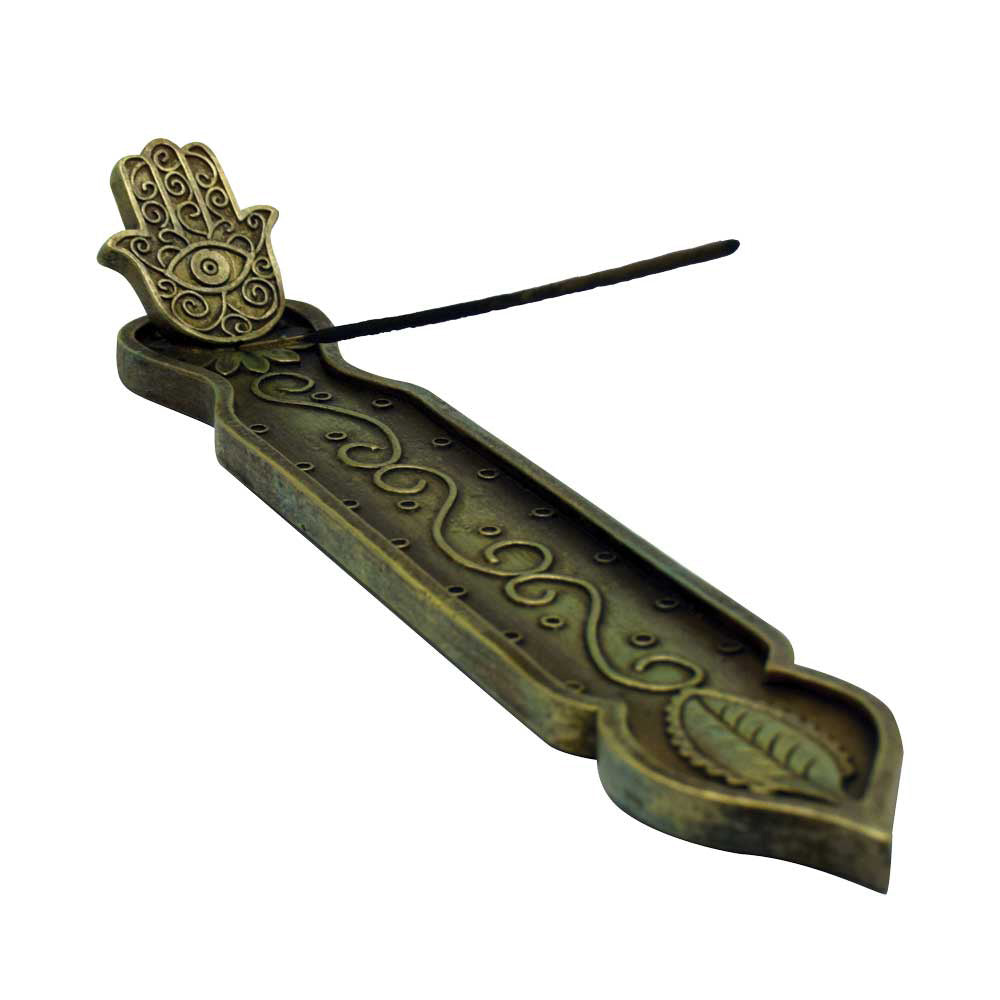 Hamsa Hand Incense Burner | Black & Gold - Smoke N’ Poke