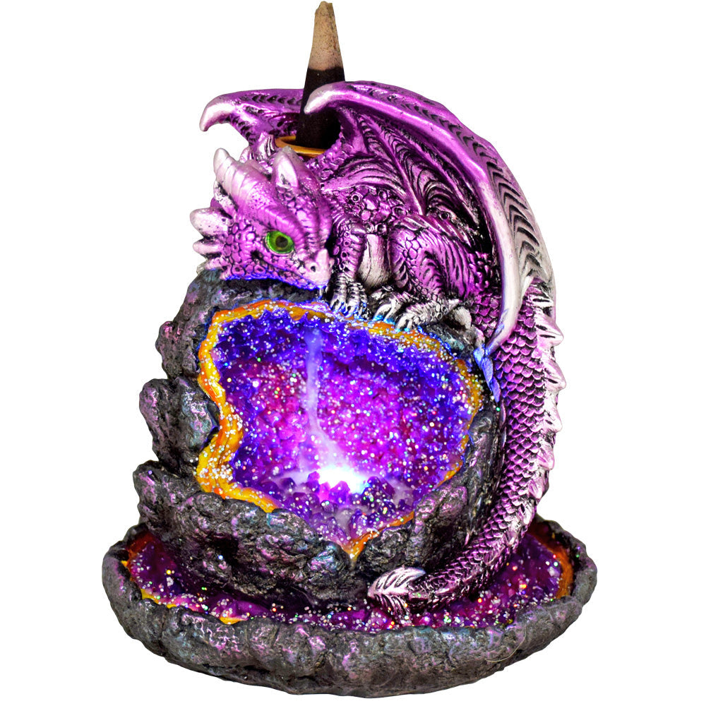 Purple Dragon Backflow Incense Burner w/ LED Lights - Smoke N’ Poke