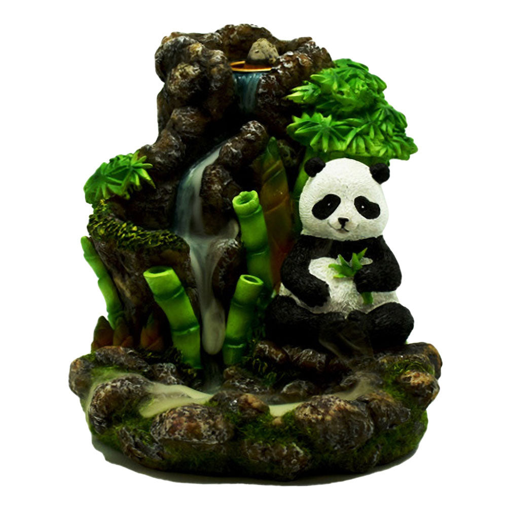 Bamboo Waterfall Panda Backflow Incense Burner - Smoke N’ Poke