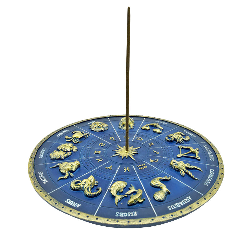 Round Starsign Zodiac Polyresin Incense Burner - Smoke N’ Poke