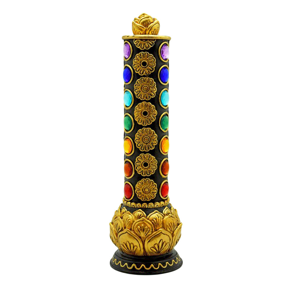 Lotus Flower Enlightenment Tower Incense Burner - 12" - Smoke N’ Poke