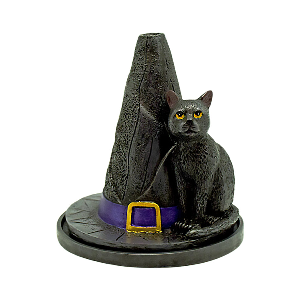 Cat And Witch's Hat Incense Burner - 4.5" - Smoke N’ Poke