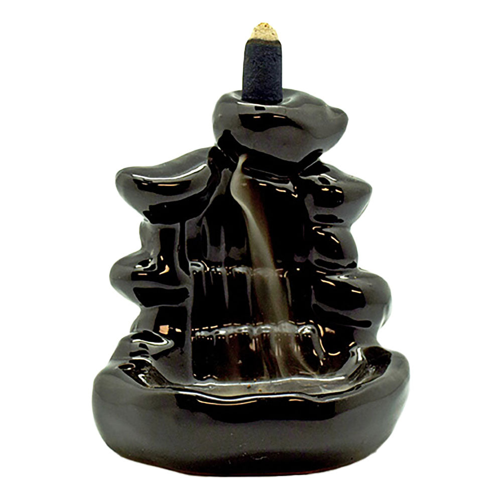 Cascade Steps Ceramic Backflow Incense Burner - 4.5" - Smoke N’ Poke