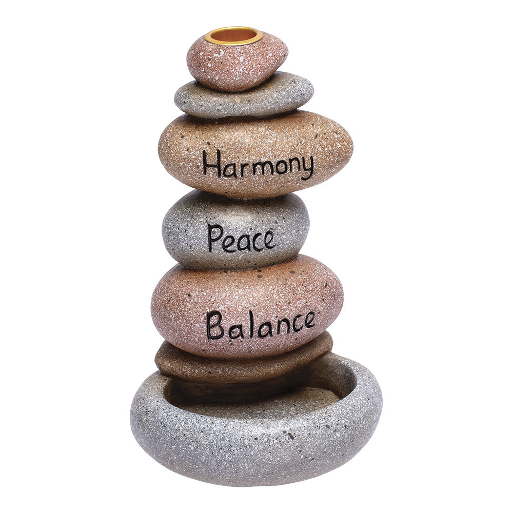 Fujima Meditation Stacked Stones Backflow Incense Burner - 7" - Smoke N’ Poke