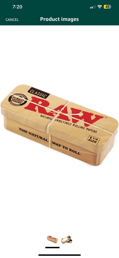 Raw Roll Caddy 1 1/4 Size Metal Travel Tin Case - Smoke N’ Poke