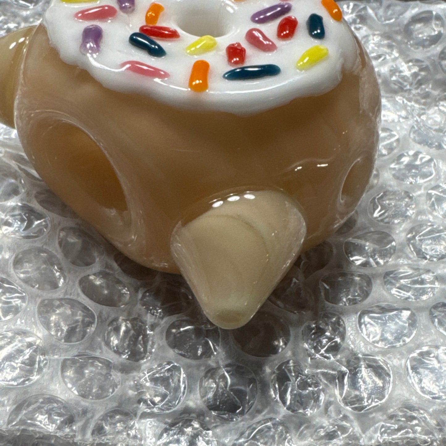 Empire Glassworks Glazed Kitty Donut Hand Pipe - White