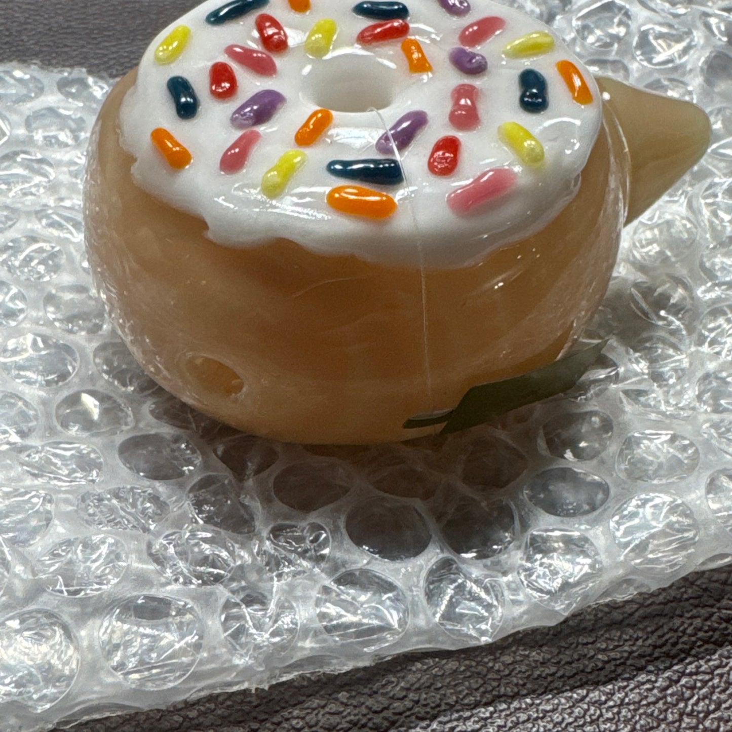 Empire Glassworks Glazed Kitty Donut Hand Pipe - White