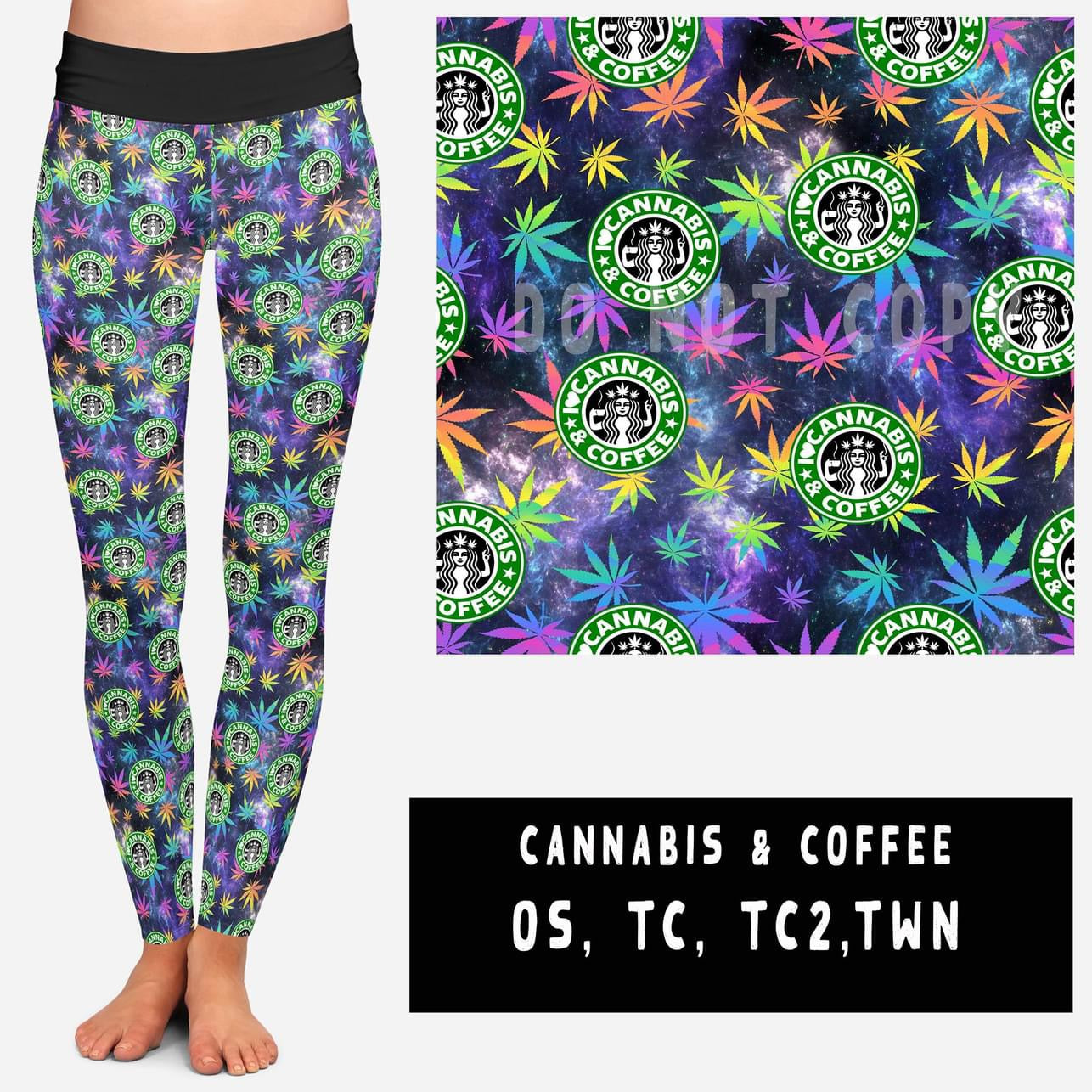 Cannabis & Coffee Leggings - Galaxy Creations